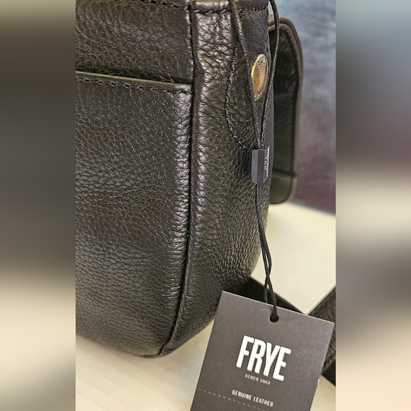 FRYE Black Pebble Saddle Crossbody Bag NWT - Picture 12 of 16